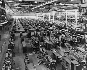 The assembly plant of the Bell Aircraft Corpor...