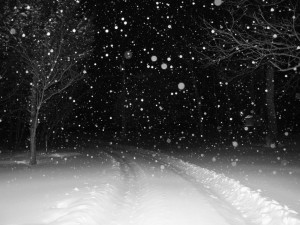 night snow